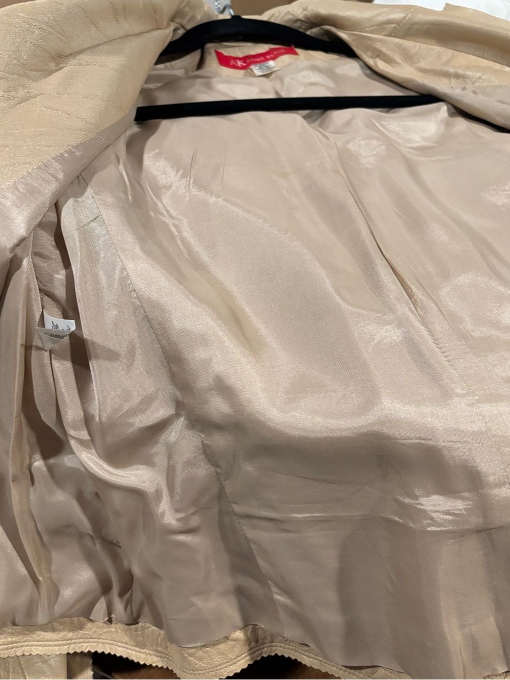 Vintage Anne Klein Cream Leather Blazer - Picture 7 of 12